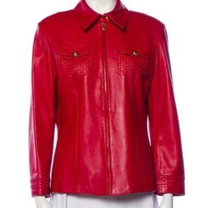 St. John Red Sport Leather Jacket